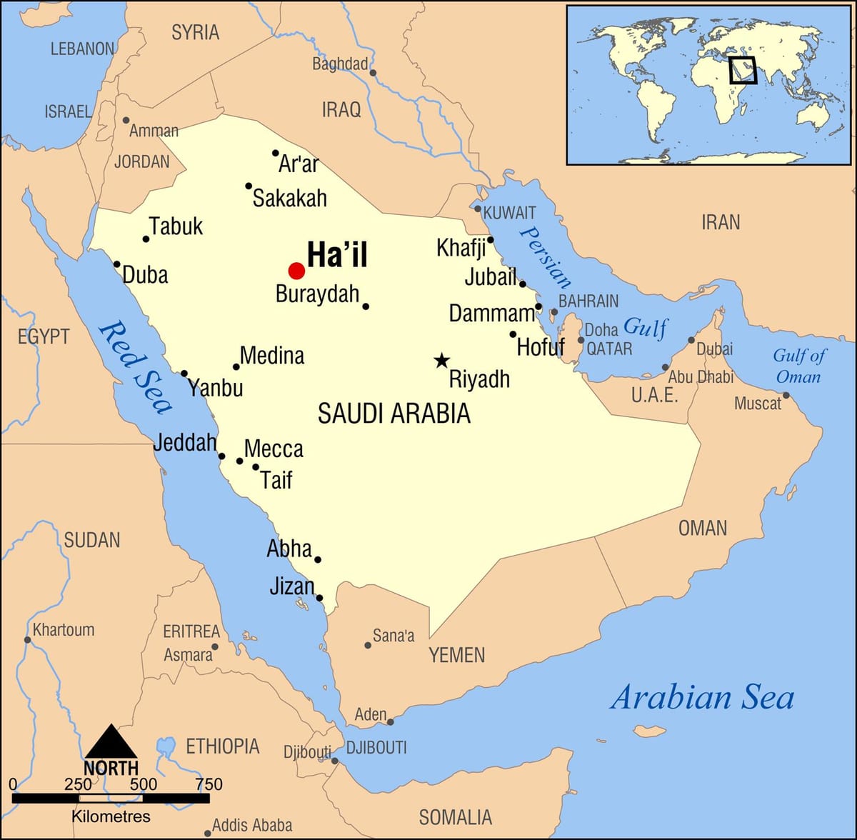 કરા KSA નકશો