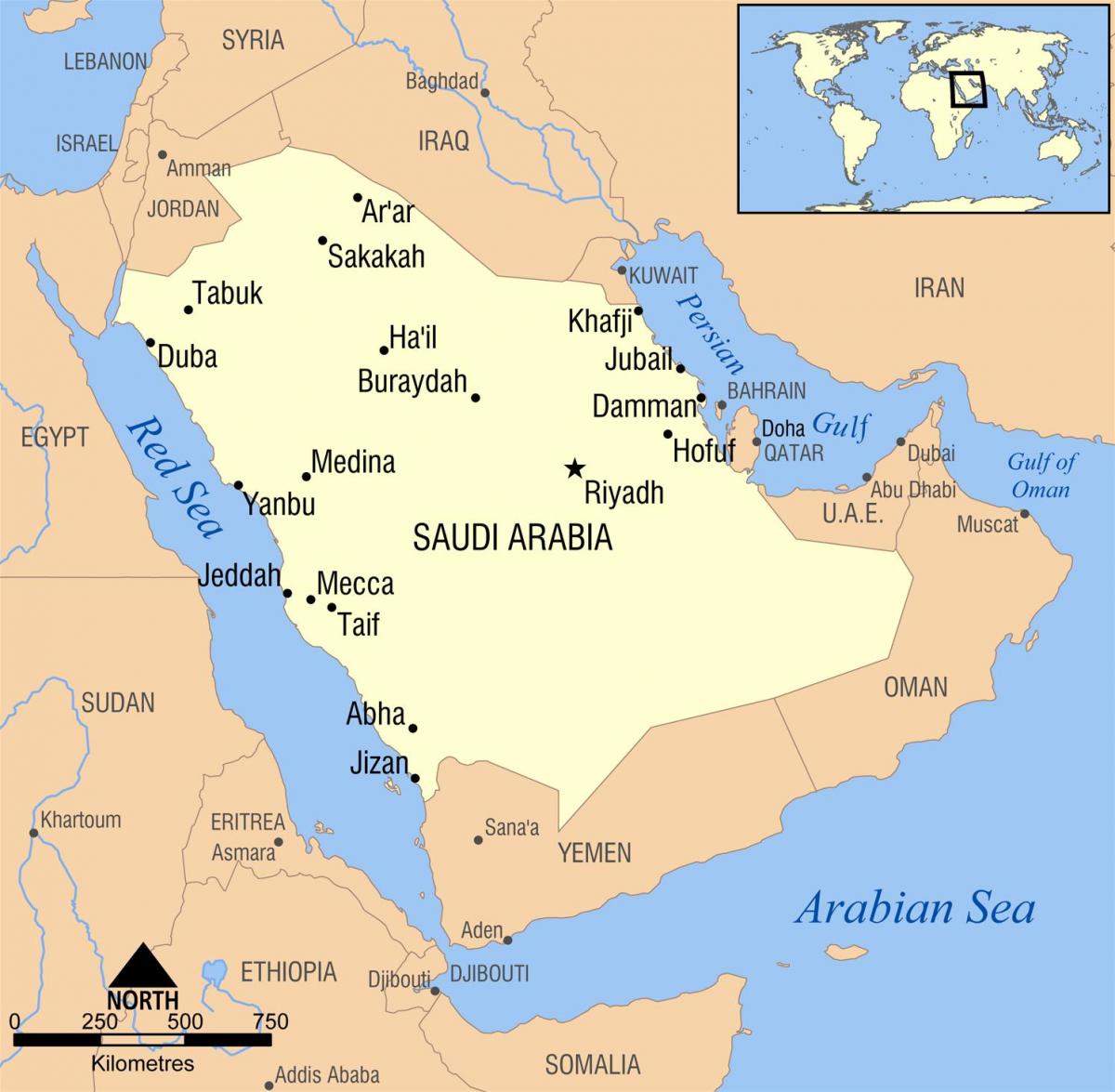 રિયાધ KSA નકશો